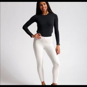 Betabrand White Skinny Yoga Dress Pants
